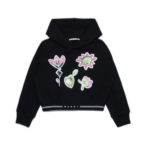 Marni Kids Sequin-Embellished Long-Sleeved Hoodie