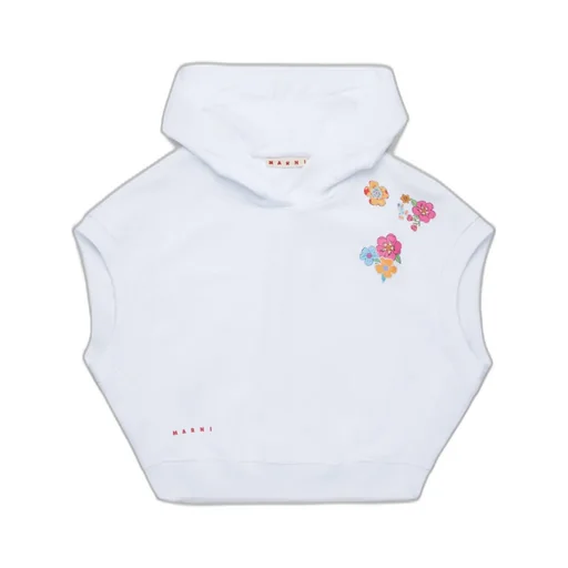 Marni Kids Allover Floral Printed Sleeveless Hoodie