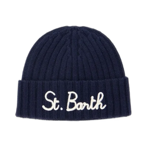 Mc2 Saint Barth Kids Ribbed Logo Beanie