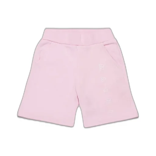 Marni Kids Logo Printed Fleece Shorts