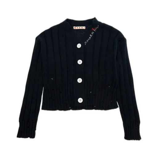 Marni Kids Distressed Knit Cardigan