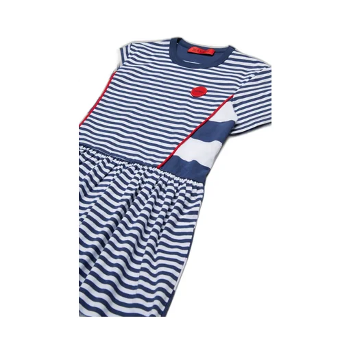 Max&Co. Kids Striped Crewneck Flared Dress