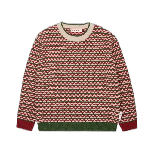 Marni Kids Geometric Pattern Knit Jumper