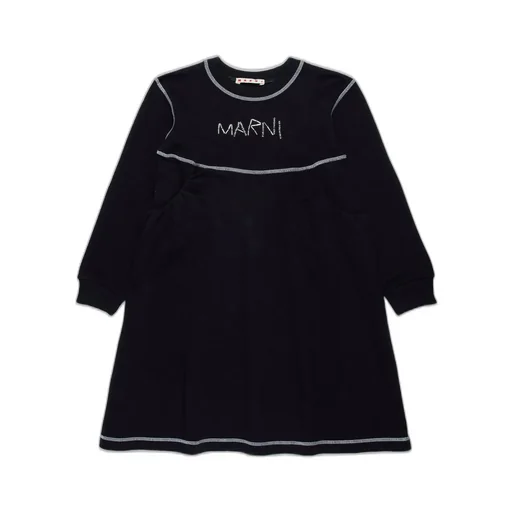 Marni Kids Logo Bead-Embroidered Crewneck T-Shirt Dress