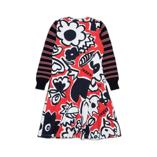 Marni Kids Logo-Printed Long-Sleeved Dress