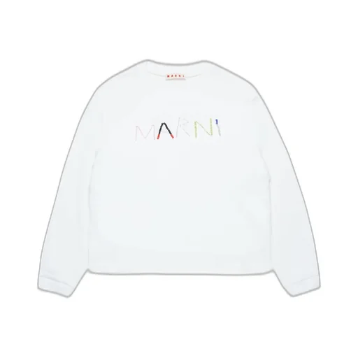 Marni Kids Logo-Beaded Crewneck Sweatshirt