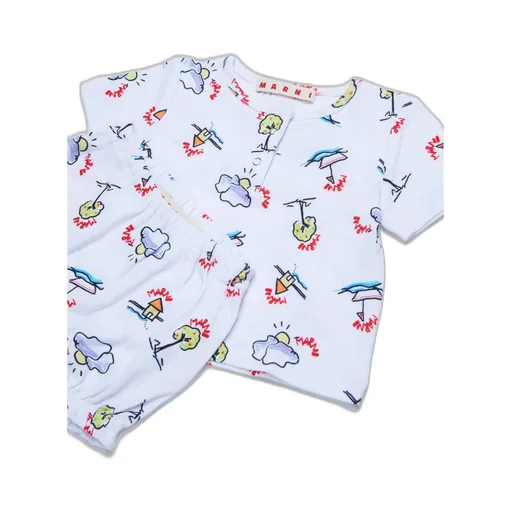Marni Kids Graphic Printed T-Shirt And Shorts Set