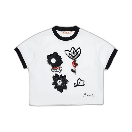 Marni Kids Sequin Embellished Crewneck T-Shirt