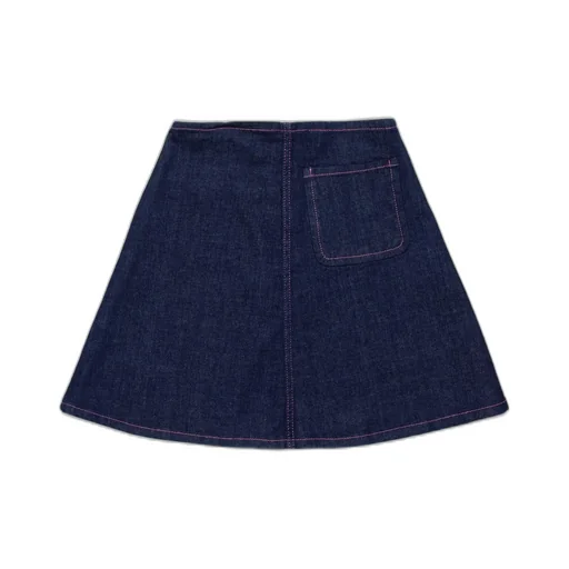Marni Kids Logo Embroidered Denim Skirt