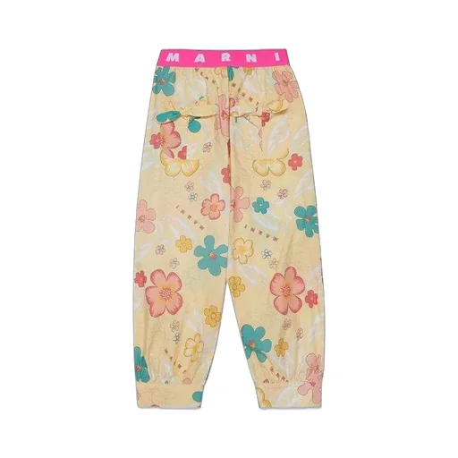 Marni Kid All-Over Floral Printed Straight Leg Trousers