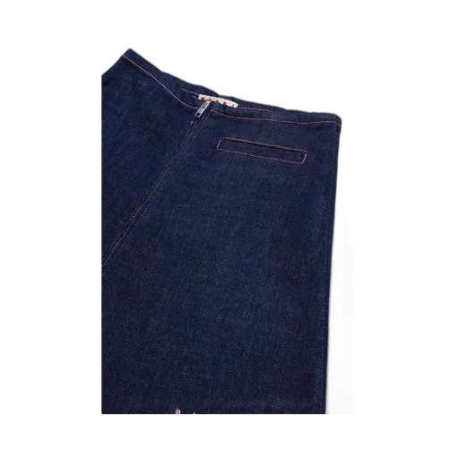Marni Kids Logo Embroidered Denim Skirt