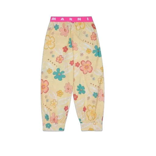 Marni Kid All-Over Floral Printed Straight Leg Trousers