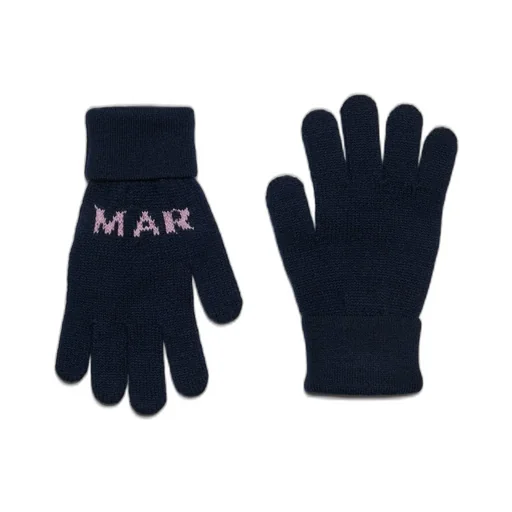 Marni Kids Logo Intarsia Turn-Up Brim Gloves