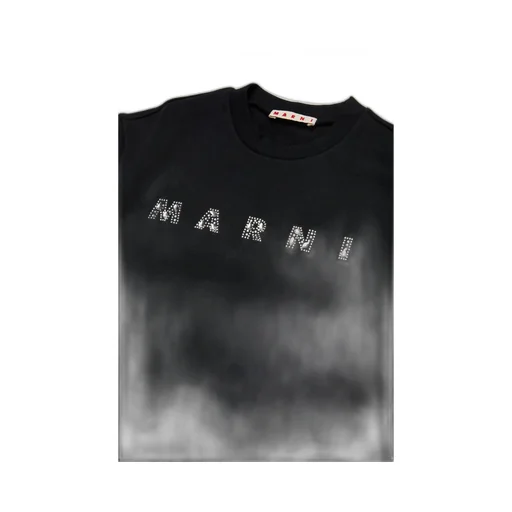 Marni Kids Rhinestone-Logo T-Shirt Dress