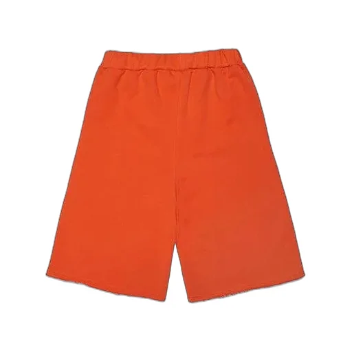 Marni Kids Logo Print Raw-Cut Hem Shorts