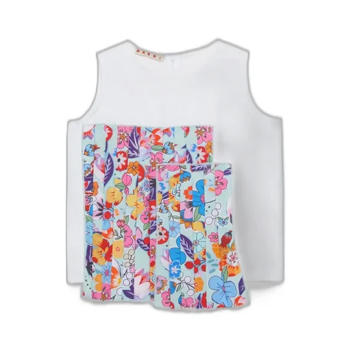 Marni Kids Floral Printed Sleeveless Top
