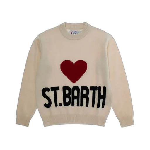 Mc2 Saint Barth Kids Heart Logo Knitwear