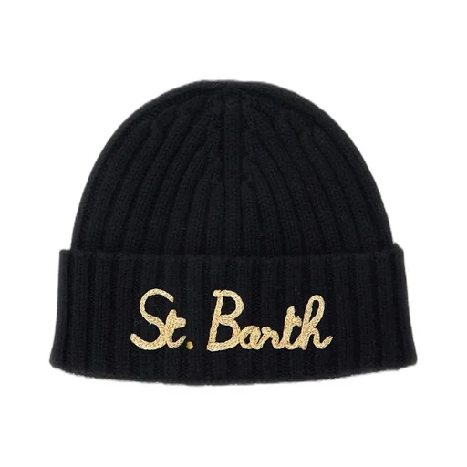 Mc2 Saint Barth Kids Ribbed Logo Beanie