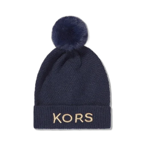 Michael Kors Kids Logo Embroidered Pompom Detailed Knitted Beanie