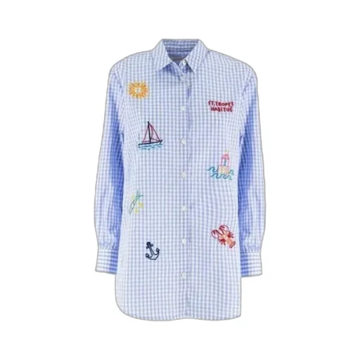 Mc2 Saint Barth Kids Embroidered Check Shirts