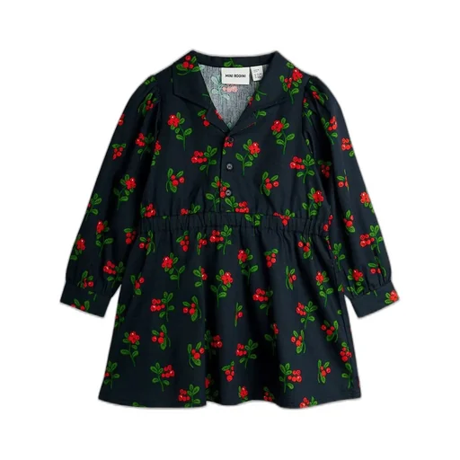 Mini Rodini Lingonberries Woven Long Sleeve Dress