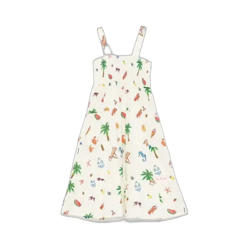 Mc2 Saint Barth Kids Printed Tiered Dress