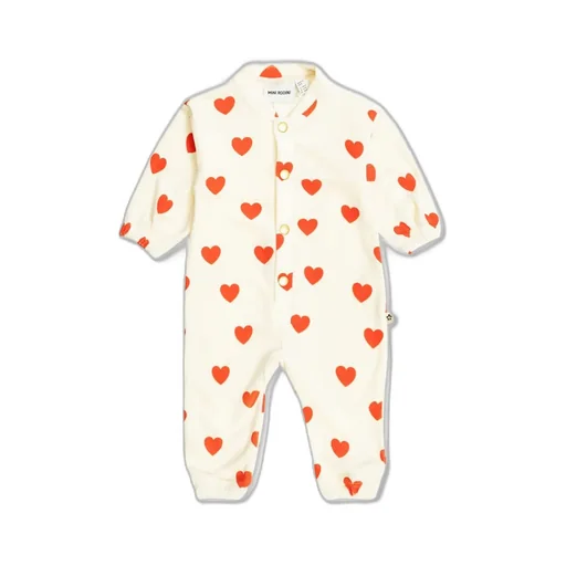 Mini Rodini Hearts Velour Baby Jumpsuit