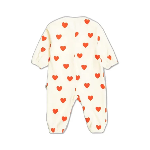 Mini Rodini Hearts Velour Baby Jumpsuit