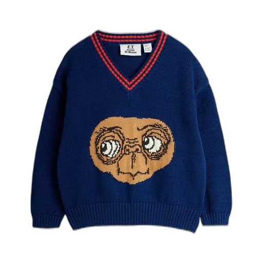 Mini Rodini Pattern Intarsia-Knit V-Neck Jumper