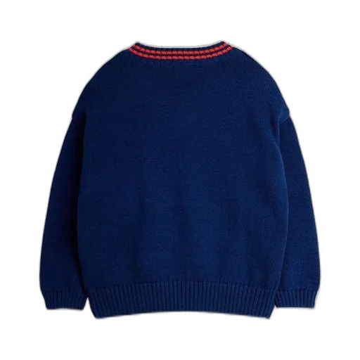 Mini Rodini Pattern Intarsia-Knit V-Neck Jumper