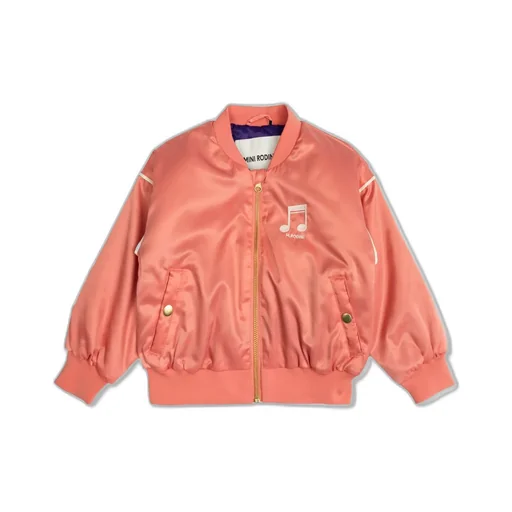 Mini Rodini Note Satin Baseball Jacket
