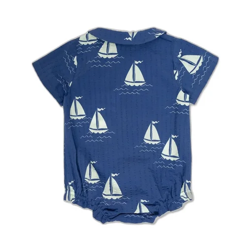 Mini Rodini Sailing Boats Woven Bodysuit
