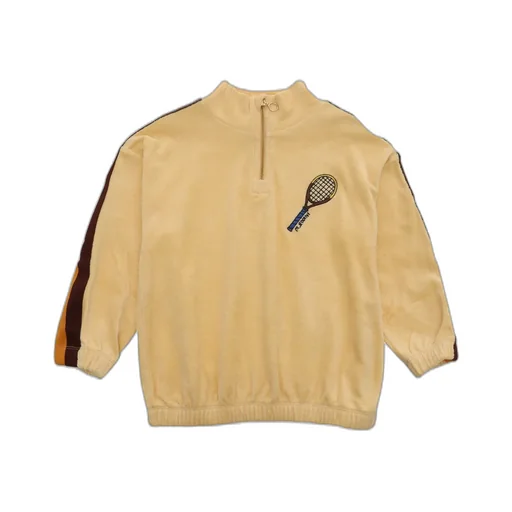 Mini Rodini Tennis Embroidered Half-Zipped Sweatshirt