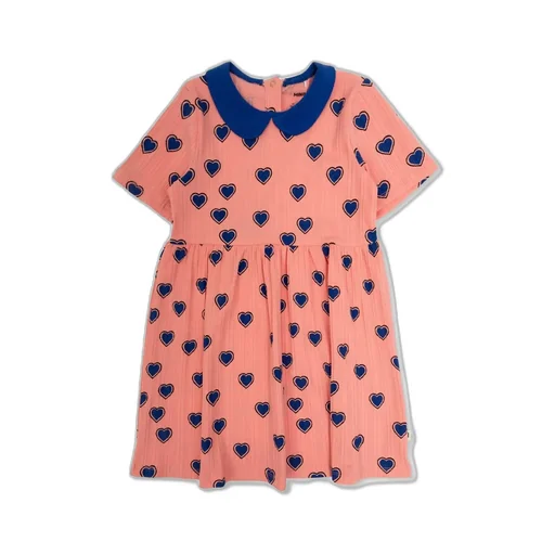 Mini Rodini Outlined Hearts Short Sleeved Dress