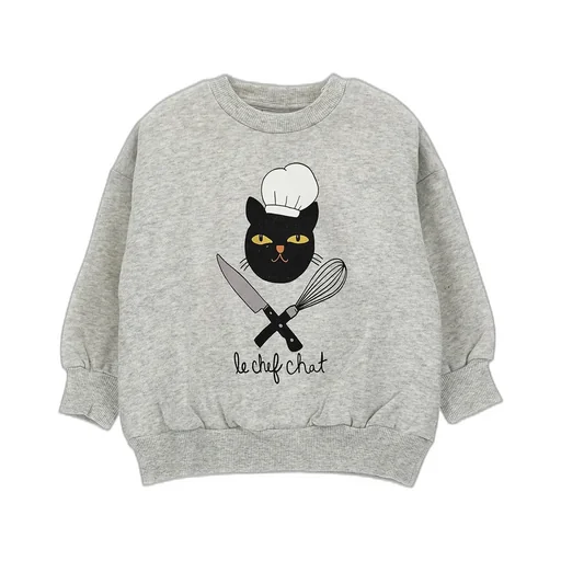 Mini Rodini Chef Cat Printed Crewneck Sweatshirt
