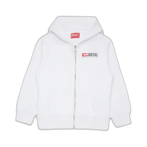 Diesel Kids Logo Printed Zipped Hoodie