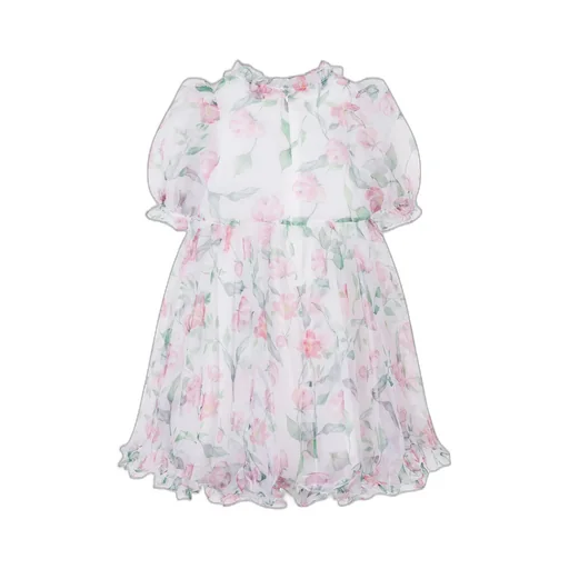 Mama Luma Organza Ruffled Rose Dress