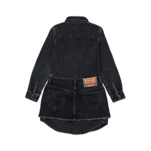 Diesel Kids D-Logo Embroidered Denim Shirt Dress