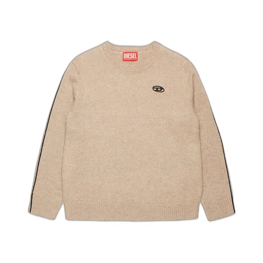 Diesel Kids Oval-D Logo Embroidered Knitted Jumper