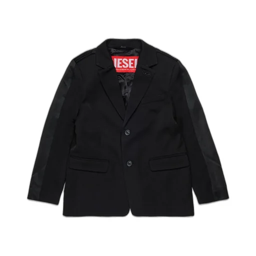 Diesel Kids Oval-D Logo Embroidered Single-Breasted Jacket