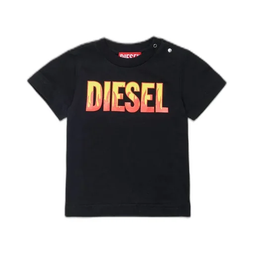 Diesel Kids Logo Patch Crewneck T-Shirt
