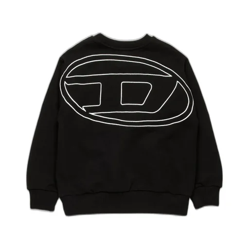 Diesel Kids Oval-D Logo Embroidered Oversized Sweatshirt