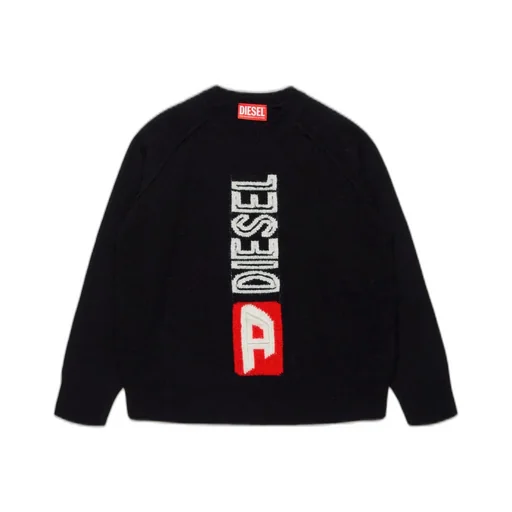 Diesel Kids Logo Intarsia-Knit Jumper