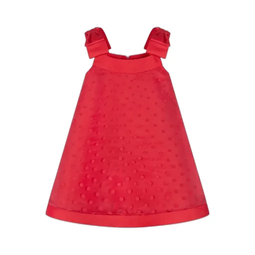 Mama Luma Bow Detailed Organza Polka Dot Dress
