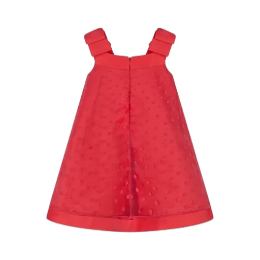 Mama Luma Bow Detailed Organza Polka Dot Dress