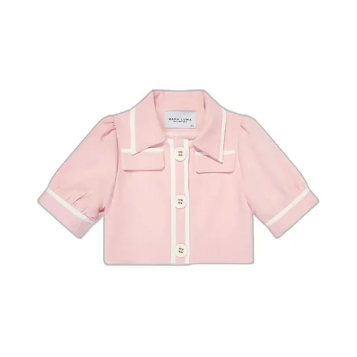 Mama Luma Contrast Stitch Cropped Jacket