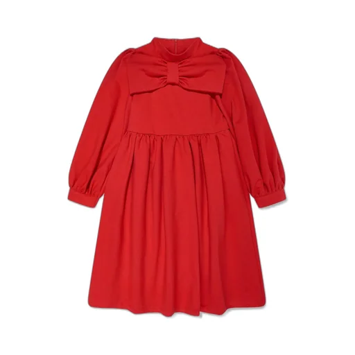 Mama Luma Pleated Bow-Detailed Dress