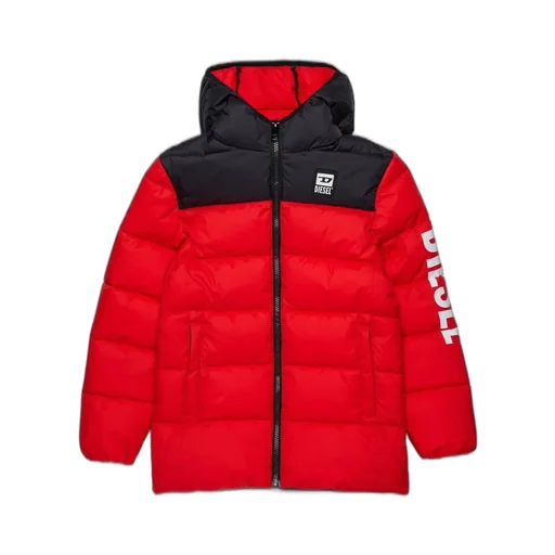 Diesel Kids Logo Patch Padded Hooded Jacket