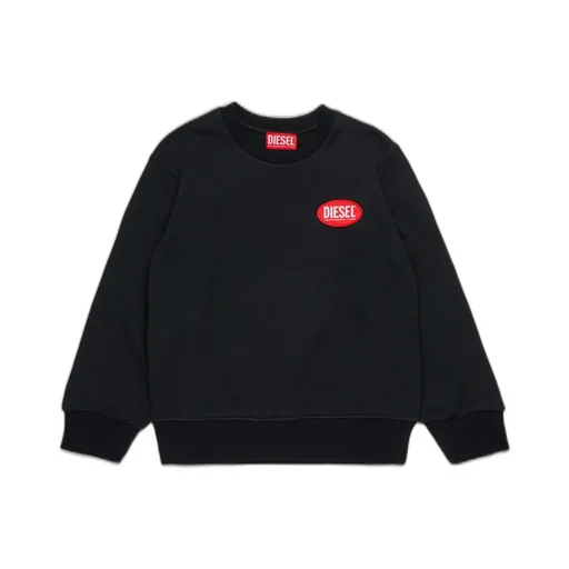 Diesel Kids Oval-D Logo Patch Crewneck Sweatshirt