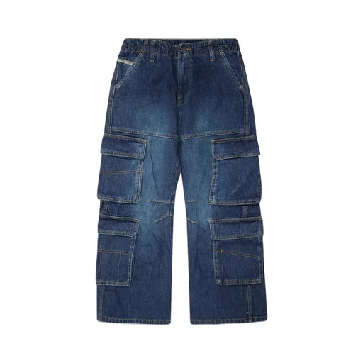 Diesel Kids Low-Waisted Cargo Jeans